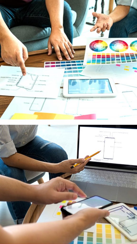 Colaboración Creativa: Trabajo en Proyecto con Planos y Colores