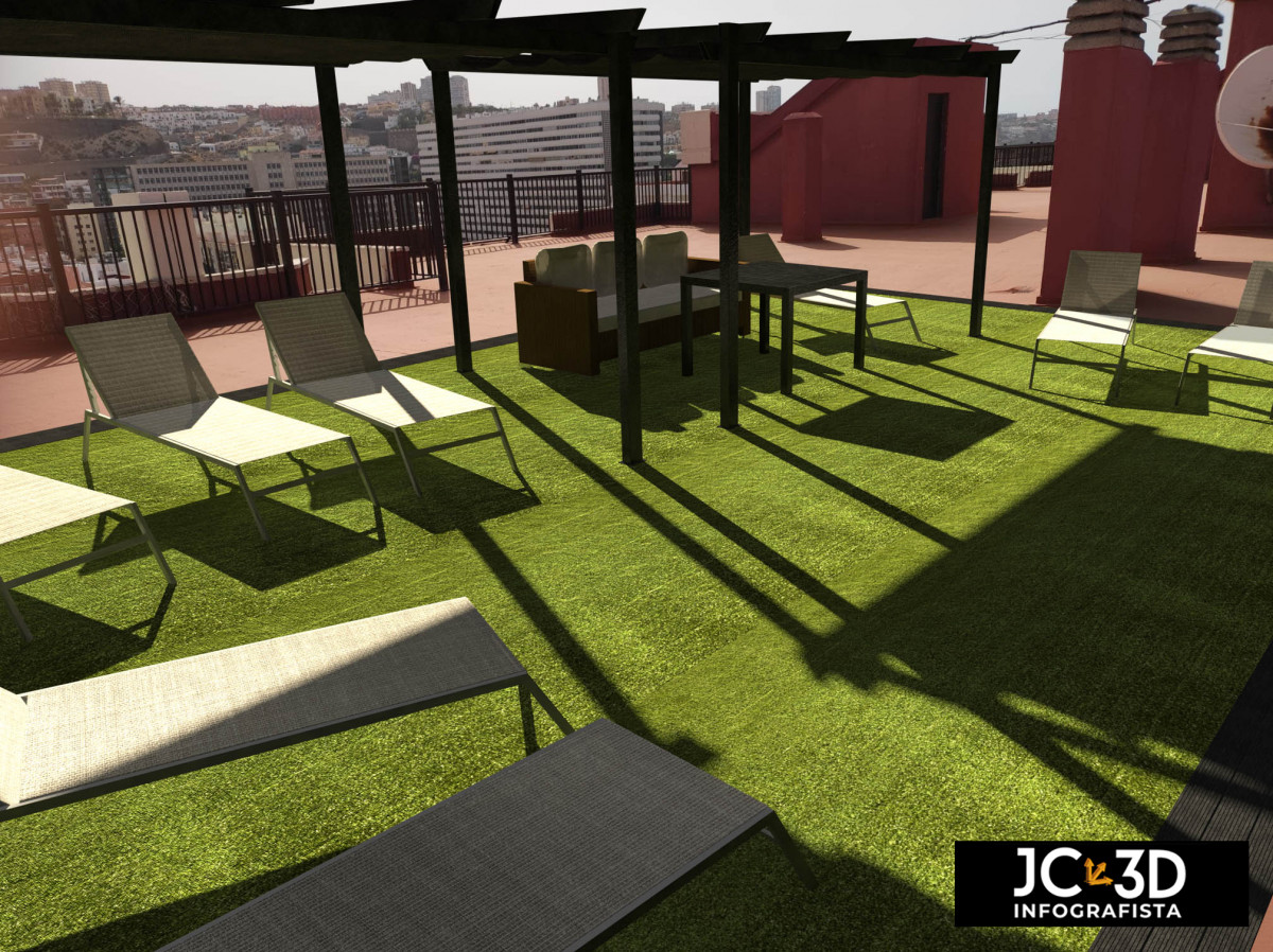 Infografía del Solarium en Azotea - Proyectos Recientes