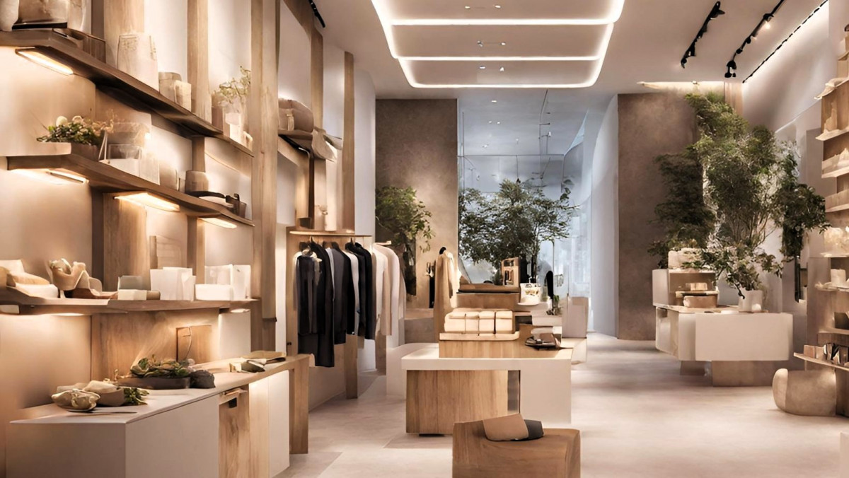 Imagen que muestra un espacio comercial bien diseñado con clientes, ilustrando una experiencia de compra atractiva y estimulante. Visualiza tus espacios con J. Capmany Profesional 3D. Infografías 3D para interiorismo, arquitectura e inmobiliarias.