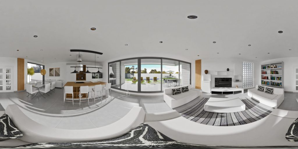 Explora esta magnifica casa, desde su interior hasta su zona verde y de baño. Recorrido 360º