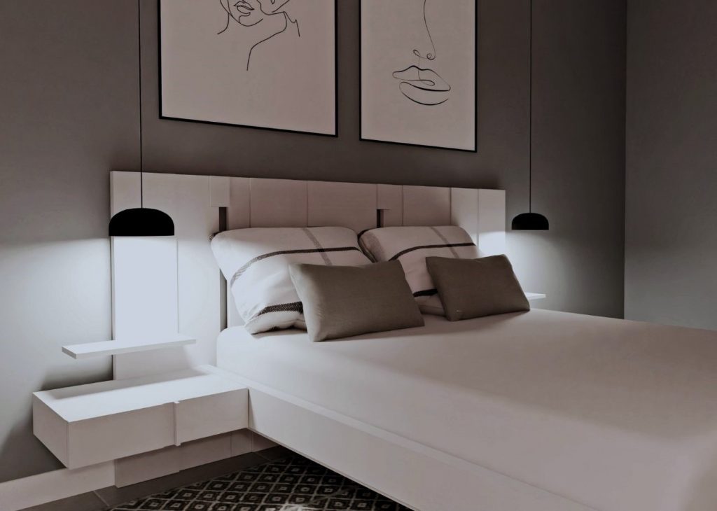 Dormitorio de Matrimonio con Iluminación Cálida y Acogedora. Infografía 3d de J Capmany