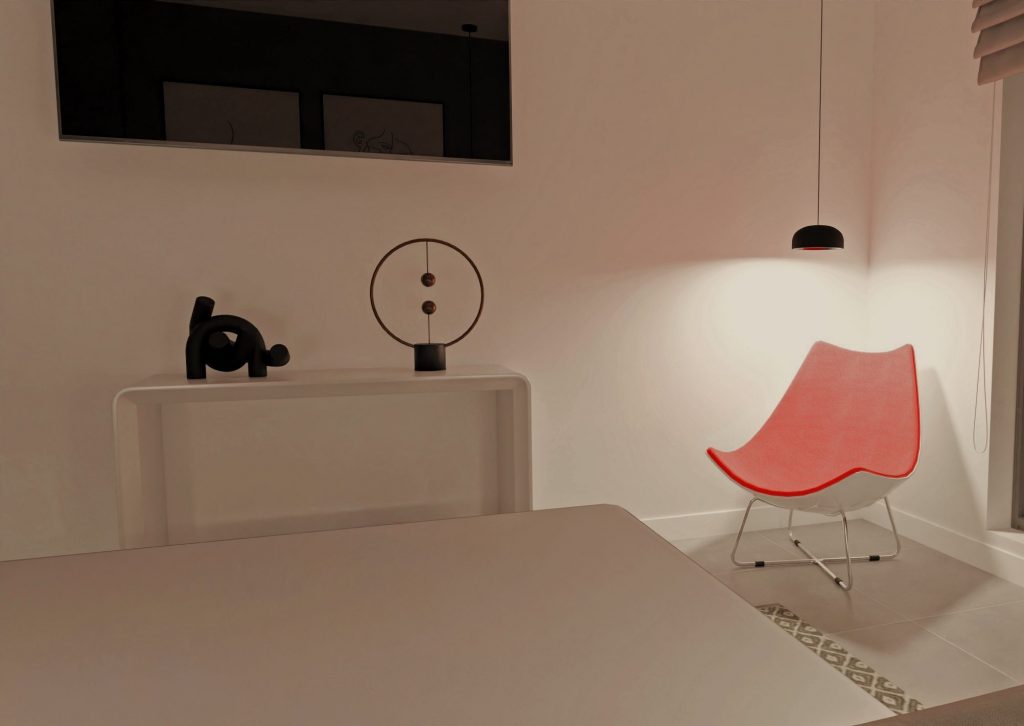 Rincón de Lectura en el Dormitorio con Iluminación de Tarea Infografía de J Capmany Profesional 3D