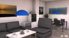 INFOGRAFÍA 3D DE SALON COMEDOR